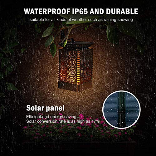 Otdair Solar Lights Outdoor Waterproof Dancing Flickering Flame Torch Lights (2 Pieces)