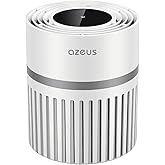 AZEUS Air Purifier for Home, HEPA Filter Captures 99.97% Dust & Smoke, 3-Stage Filtration System, Helps promote better sleep, Portable, White