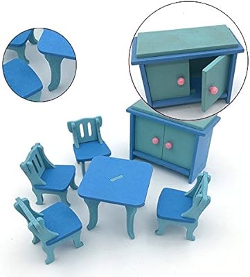 blue wooden dolls house