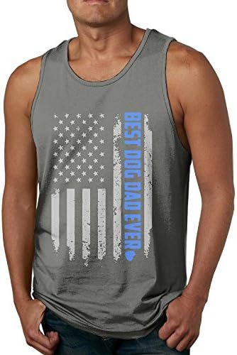 VESTone Men's Sleeveless T-Shirts Best Dog Dad Ever-3 Slim Fit Tee Tank Top