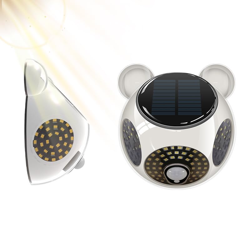 aiworth Solar Security Lights Outdoor Garden - LED Solar Powered Wall Lights 3 Modes with Motion Sensor - Waterproof Solar Lights for Outside Fence Door Yard