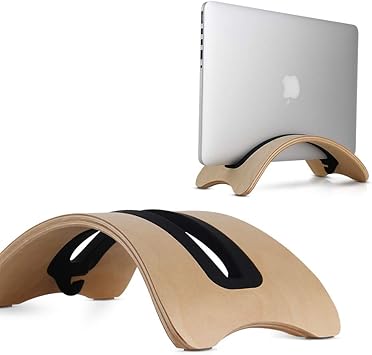 Amazon Co Jp ノート パソコン スタンド Pc 縦置き 収納 冷却 Macbook Air Pro 専用 天然木 スタンド ウッド クリーム色 パソコン 周辺機器