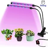 LED Grow Light for Indoor Plants Growing Light Fixture with Timing and Dimming Function Dimmable Dual Head Light Bulbs with Gooseneck for Indoor Gardening Plants Hydroponics