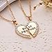 Hosaire 2 Pcs Pendant Necklace Couples Stainless Steel Best Friend Necklace for Lover