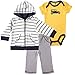 Hudson Baby Unisex Baby Cotton Hoodie, Bodysuit or Tee Top and Pant Set, Car, 3-6 Months