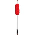 OXO Good Grips 3-in-1 Extendable Microfiber Long Reach Duster with Interchangeable Heads, 8 ft, Orange