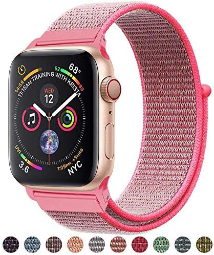 Tces Sport Wristbands Compatible with Apple Watch Band 38mm 42mm 40mm 44mm, Soft Lightweight Breathable Woven Nylon Sport Loop Replacement Strap Compatible with Apple Watch Series 4 3 2 1