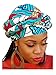 Red, Turquoise African Print Ankara Modu Hat Pre-tied Head wrap
