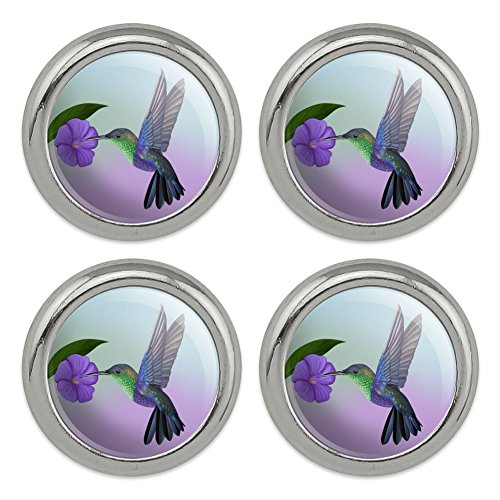Hummingbird Crowned Woodnymph Purple Violet Metal Craft Sewing Novelty Buttons - Set of 4