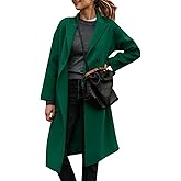 FSHAOES Womens Lapel Peacoat Winter Double-Breasted Outerwear Mid Long Jacket Casual Trench Coat