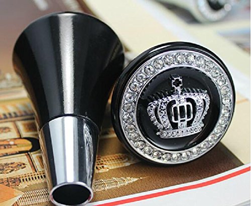 Elegant Crown Crystal Diamond Shift Knob Manual Automatic Universal Gear Stick Shifter Lever knob for Car Truck SUV (Silver Black)
