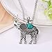 Paxuan Womens Vintage Elephant Turquoise Jewelry Sets Retro Silver Turquoise Elephant Pendant Necklace Drop Earrings Link Bracelet Set (Turquoise)
