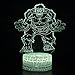 LED Superhero 3D Optical Illusion Smart 7 Colors Night Light Table Lamp with USB Power Cable (The Hulk)