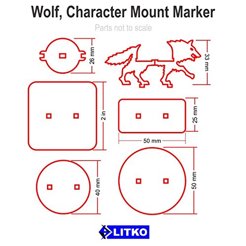 Wolf, Character Mount Marker, Grey, 25x50mm Base (1)