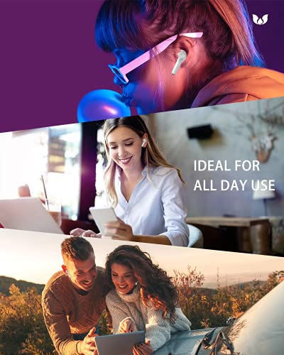 WALLMUM True Wireless Earbuds Bluetooth 5.0 with Mic for iPhone Android Bluetooth Heaphones in Ear Hi-Fi Stereo Earphones Touch Control Waterproof Headset for Sport Work Fitness White