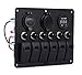 DCFlat 3 Gang / 4 Gang / 6 Gang / Circuit LED Car Marine Boat Rocker Switch Panel Dual USB Waterproof Power Socket Breaker Voltmeter Overload Protection (6)