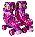PlayWheels Disney Princess Classic Quad Roller Skates, Magenta, Junior Size 10-13