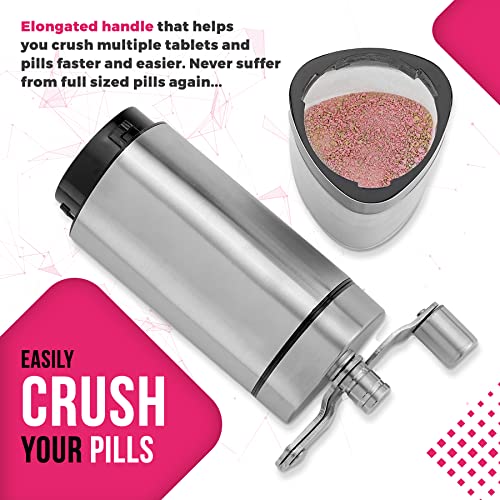 Pill Grinder Pro Manual Pill Crusher and Cutter Crush, Grind and