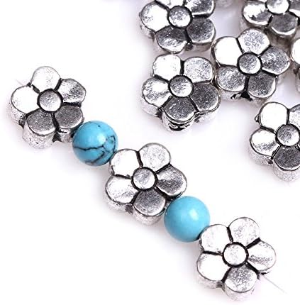 GEM-inside Flower Bali Style Antique Tibetan Silver Findings Jewelry Making DIY Spacer Beads Charms Jewelry Findings Jewelry Making DIY Connectors FGP0078