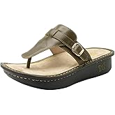 Alegria Womens Kennedi - Leather Thong Adjustable Slide Sandal - Timeless Comfort, Arch Support and Stylish Women's Shoe for Everyday Elegance and Slip-Resistant - Nursing and Healthcare Professionals