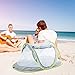 Summery Large Baby Portable Beach Play Tent Provide UPF 50+ Sun Shelter,Baby Travel Bed with Sleeping Pad,Cooling Mat and 2 Pegs,Lightweight Pop up Baby Mosquito Net