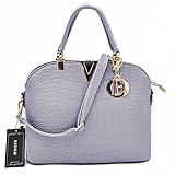 Women Handbag,Women Bag, KINGH Vintage PU Leather Bag Crocodile Pattern Shell Bag 149 Gray
