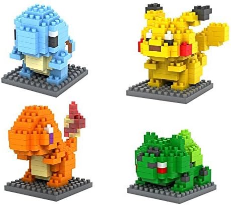 Pokemon Diamond Building Block Set- Children’s Cartoon Figure Toys Gifts( Include 4 Character nano mini figure)