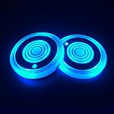 LED Car Cup Holder Lights, 7 Colors Changing USB Inside Car Coaster Lights | Waterproof Cup Pad, LED Interior Atmosphere Lamp Decoration Light Inside Car Lighting Accessories
