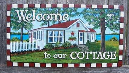 Amazon Com Pottelove Personalized Wood Cabin Signs Cottage Signs