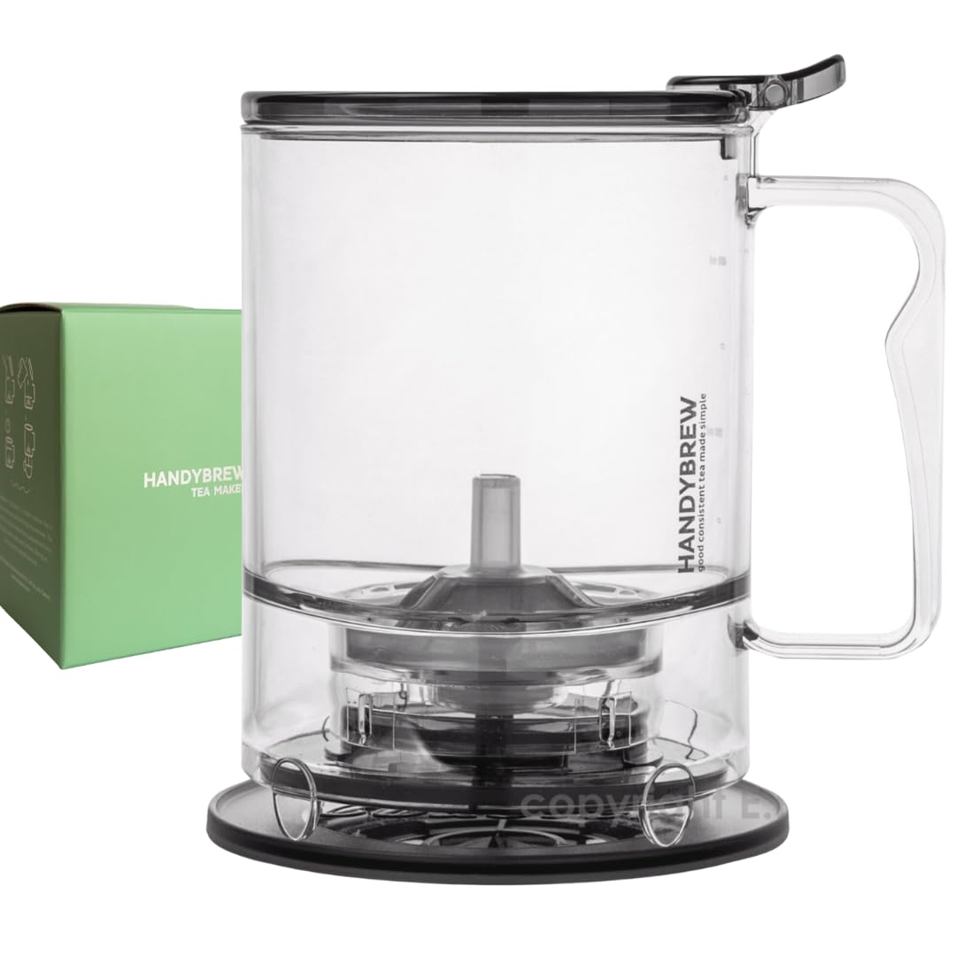 HandyBrew Tea Infuser Tea Steeper for Loose Leaf Tea Brewer Tea Strainer, Safe BPA-Free Plastic Hassle-Free Ways Make Hot and Iced Tea, 17 Fl Oz.