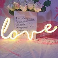 QiaoFei Neon Art Love Signs Light LED Love Kids Gift-Decorative Marquee Sign for Wall Room Wedding Party Bar Pub Hotel Beach Recreational (Warm White)