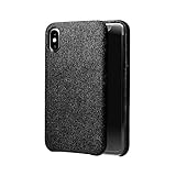 2Pcs iPhone X Case, Fabric Flannelette Slim PC Phone Cover, Anti-Cold Protective Case For 2018 iPhone 10 - Black