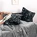 LANGRIA Set of 2 Decorative Faux Fur Cushion Covers 18x18, Soft Plush Shaggy Throw Pillow Case with Short Faux Fur and Hidden Zip Closure for Bed Sofa Couch - Filling Not Included (2-Pack, Black)