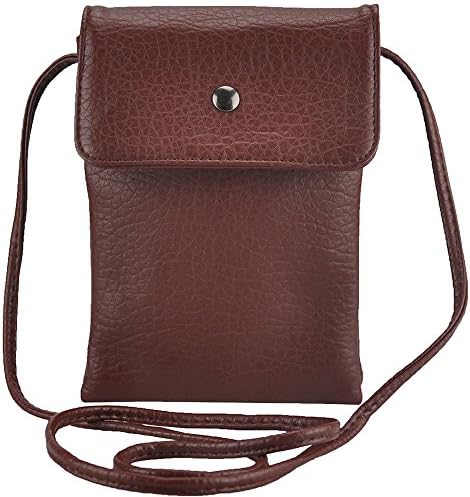 Volcanic Rock Corss-body Cellphone Purse Shoulder Bag (257-Coffee)