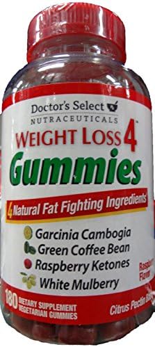 Weight Loss 4, 180 CT Dietary Supplement Vegetarian Gummies, Raspberry Flavor