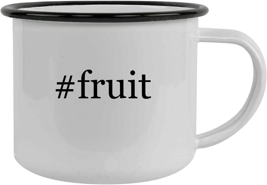 #fruit - 12oz Hashtag Stainless Steel Camping Mug, Black