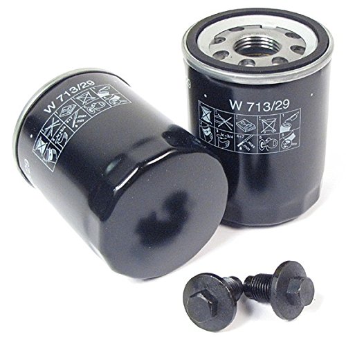 Set of 2 Land Rover LR031439 Oil Filters with Drain Plugs for LR3, Range Rover L322 and, Range Rover Sport