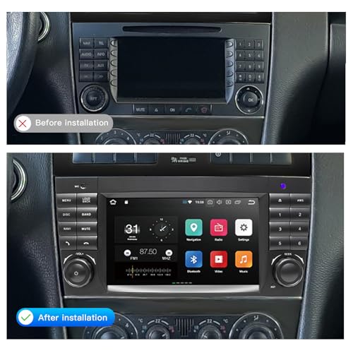 7 Inch 2+64G Car Stereo for Mercedes Benz C G CLK Class W203 W463 A160 Carplay Android 13 Auto Radio Upgrade Touch Screen Dsp Navigation GPS 2004-2007