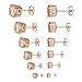 Mooker Womens Stud Earrings Stainless Steel 6 Pairs Set(3mm-8mm) With Rose Gold Tone Yellow Crystal Cubic Zirconia (gold)