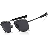 SUNGAIT Men's Military Style Polarized Pilot Aviator Sunglasses Bayonet Temples