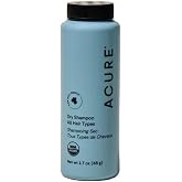 Acure Dry Shampoo - Non Aerosol, Clean, 100% Vegan - 1.7 oz Travel Size | Mini Powder Dry Shampoo for Women with Blonde &amp; Dark Hair, Care to Refresh Treated Color Tinted Hair with Rosemary