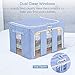 KEDSUM Clothes Storage Bin, Clothes Storage Container, Blanket Storage Containers, Stackable Clothing Storage Organizer, Oxford Fabric with Metal Support & Clear Window, 2 Pack, Blue