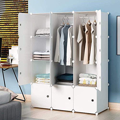KOUSI Portable Wardrobe Closets 14"x18" Depth Cube Storage, Bedroom