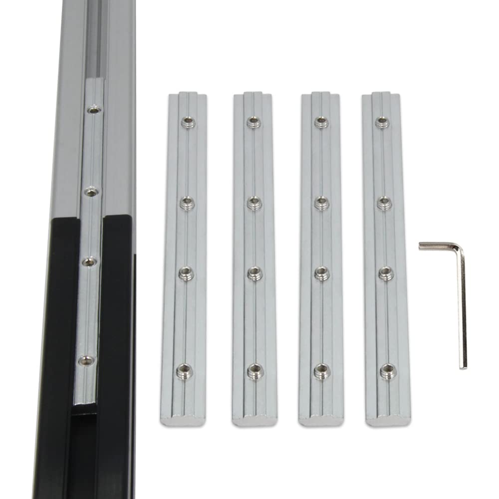 Befenybay 4PCS Straight Line Inside Connector Joint Bracket Length 7 Inch with M6 Screws for 8mm T Slot Aluminum Extrusion Profile 3030 Series