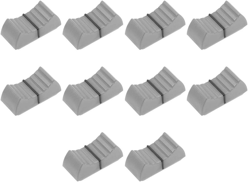 uxcell Plastic Straight Slide Potentiometer Flat Push Knob Insert Shaft 4x1mm Gray 10pcs