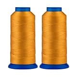Selric [3000 Yards / 30 Colors Available] Pack of 2 UV Resistant High Strength Polyester Thread #69 T70 Size 210D/3 for Upholstery, Outdoor Market, Drapery, Beading, Purses, Leather (Jeans Yellow)