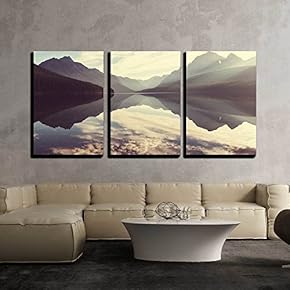 Bowman Lake in Glacier National Park Montana USA x3 Panels