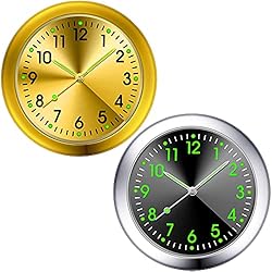 Frienda 2 Pieces Stick on Dashboard Car Clock Mini