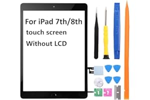 JYYSCRN for iPad 7th/8th Generation Screen Replacement Digitizer 10.2"(A2197,A2198,A2200,A2270,A2428,A2429,A2430),for iPad 7/8 Screen Replacement Parts(NO LCD),+Home Button+Pre-Installed+Repair Tools(Black)