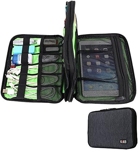 Q Dream BUBM Double Layer Electronic Accessories Organizer Bag Travel Gadget Carry Bag For iPad Mini, Phone, Charger and Cable